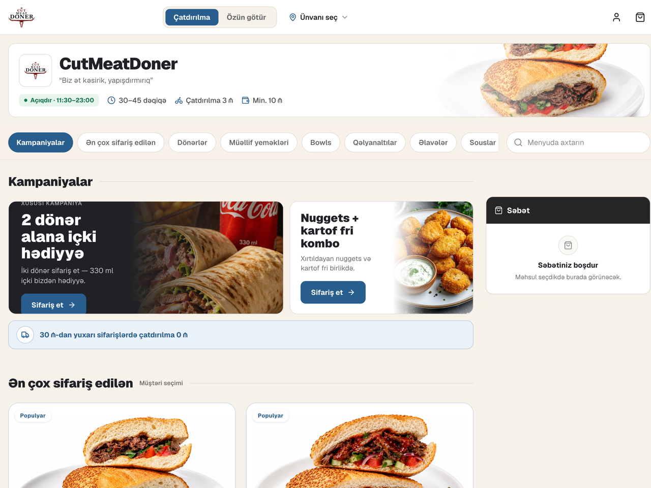 CutMeatDoner — Onlayn sifariş, ödəniş və çatdırılma platforması material 1