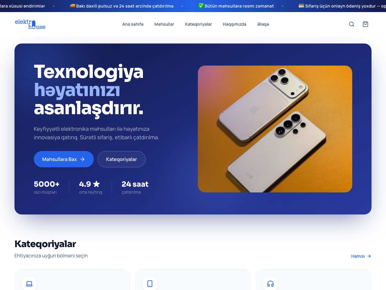 ElektroHouse — Elektronika e-ticarət saytı asset 1